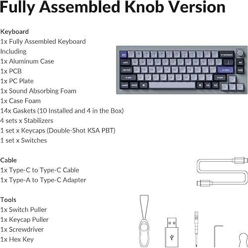 Miniatura 9 de Keychron Q2 Pro QMKVIA Teclado mecánico inalámbrico personalizado, perilla programable de metal completo, interruptores K Pro Brown intercambiables