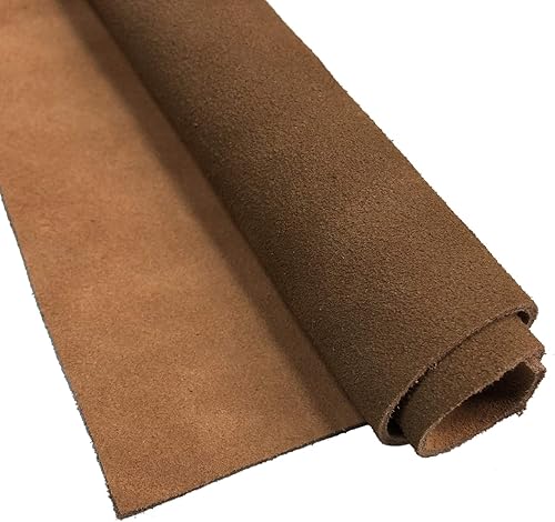 Miniatura 3 de Cuadrado de cuero de gamuza de 4-5 onzas de 0.059-0.079 in para manualidades, herramientas, talleres de pasatiempos, marrón medio, piezas de cuero