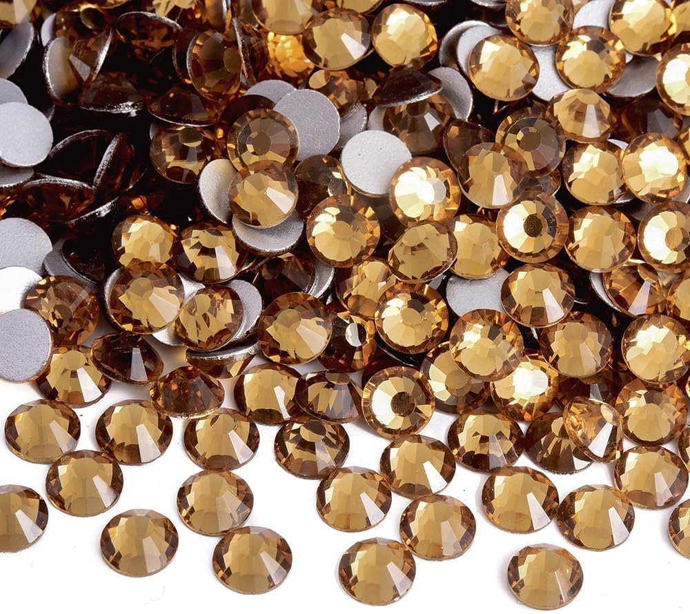 Gemstones Flatback Rhinestones for Bedazzling Lt. Colo. Topaz SS50 144pcs