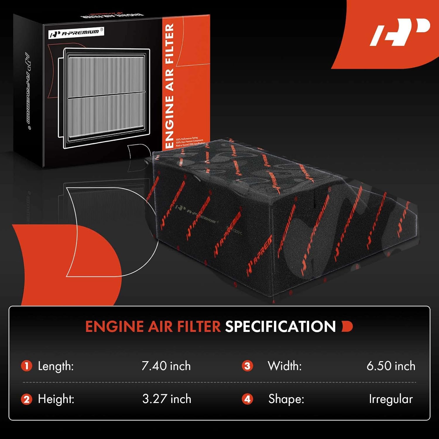A-Premium 2-PC Engine Air Filter Compatible with Ford F-250 Super Duty, F-350 Super Duty, F-450 Super Duty, F-550 Super Duty, 2011-2016, V8 6.7L, Replace# BC3Z9601D