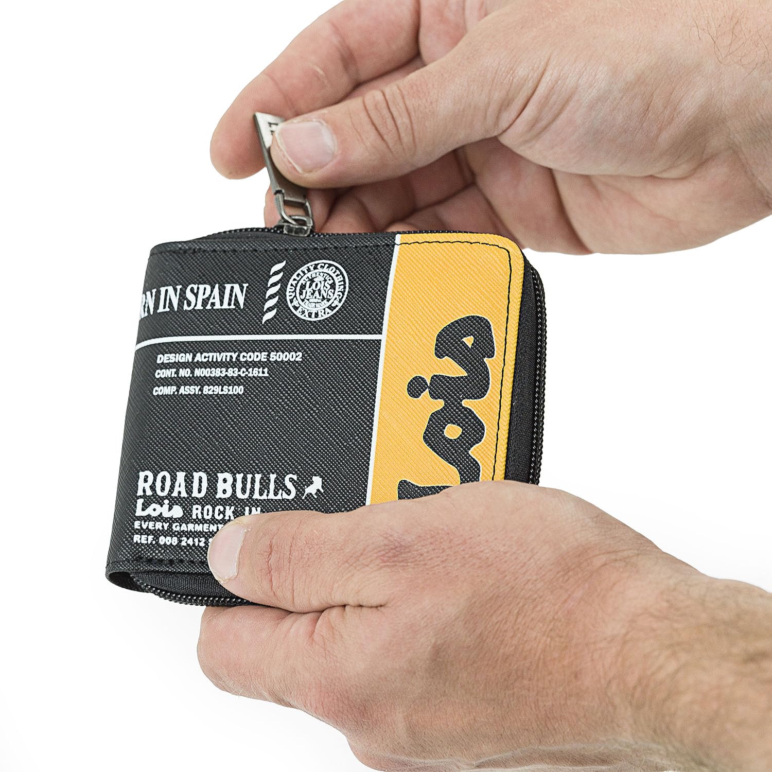 Cartera Juvenil Negro De Polipiel/Nylon Resistente Para Chico Deporte Casua
