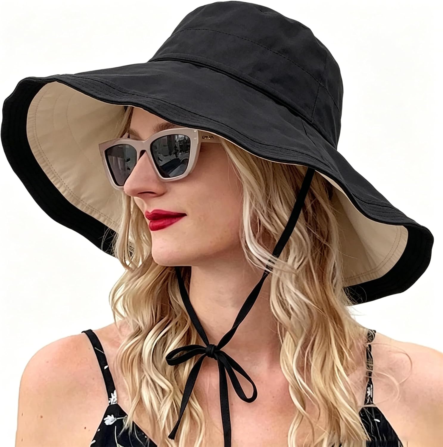 Sombrero de playa con ala ancha para mujer