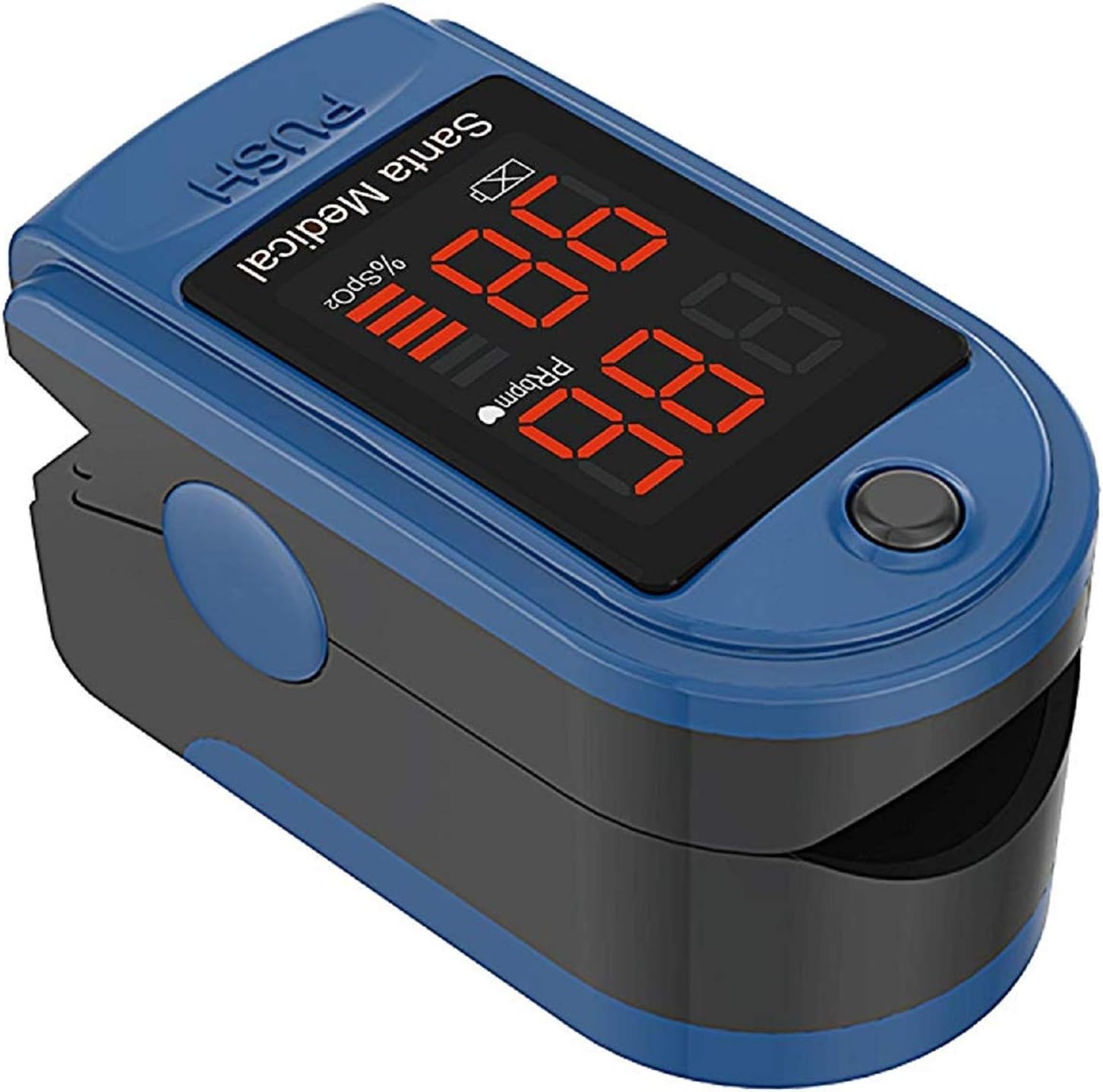 Santamedical SM-150BL Fingertip Pulse Oximeter Oximetry Blood Oxygen Saturation Monitor with Carrying Case, Batteries and Lanyard
