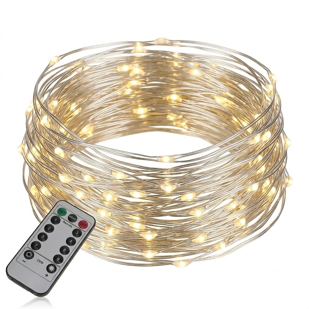 Rideau Lumineux LED 6m x 3m, 594 LED Blanc Chaud, 8 Modes d'Éclairage, Alimentation Secteur, pour Fenêtre, Mariage et Terrasse