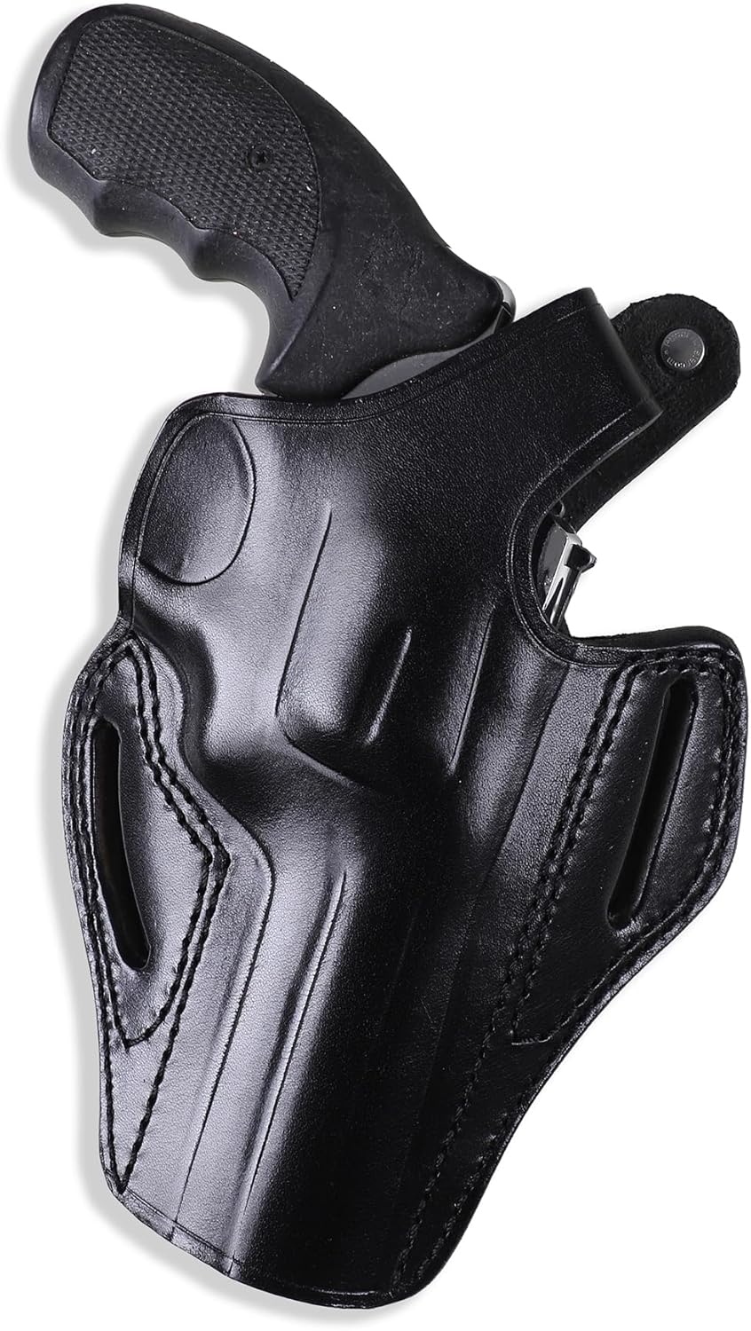 Pusat Holster | Leather OWB Thumb Break Holster Fits Taurus Model 65, 66, 669 4 inch .357 Mag - Right Hand Draw - Hand-Molded Case
