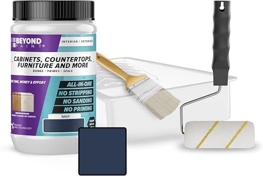 Beyond Paint Cabinet Makeover Kit with Paint and Tools for Cabinets, Countertops, Furniture and Doors, Cabinet Kit, Navy