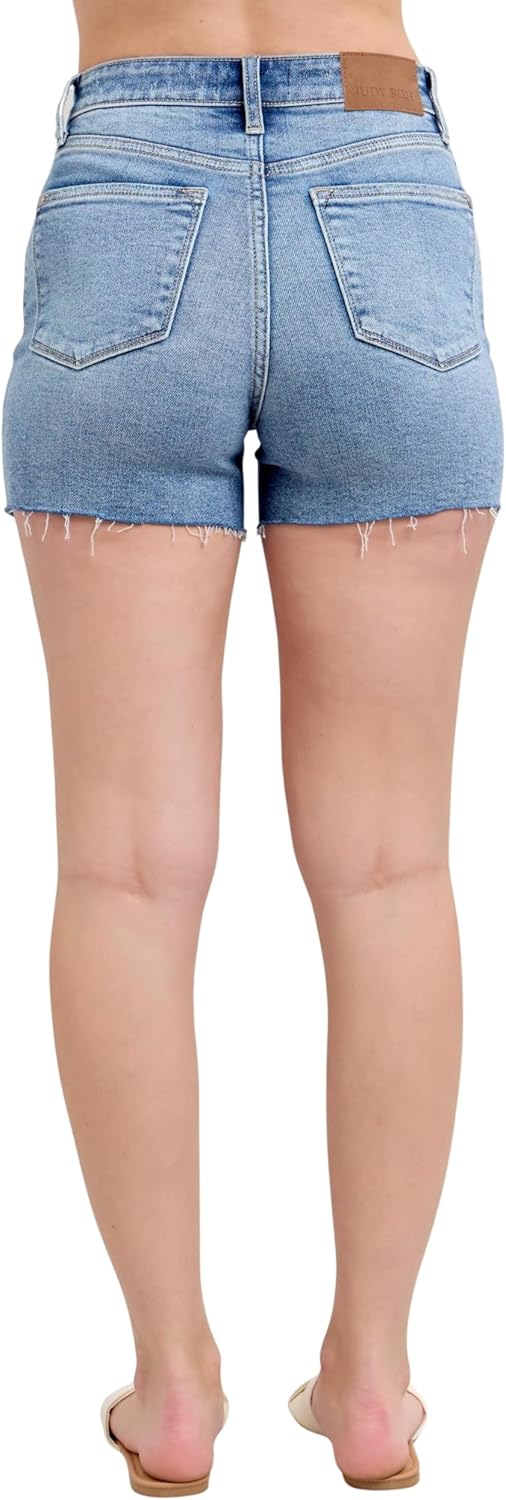 Judy Blue Women's High-Rise Stitch Over Destroy Detail Shorts