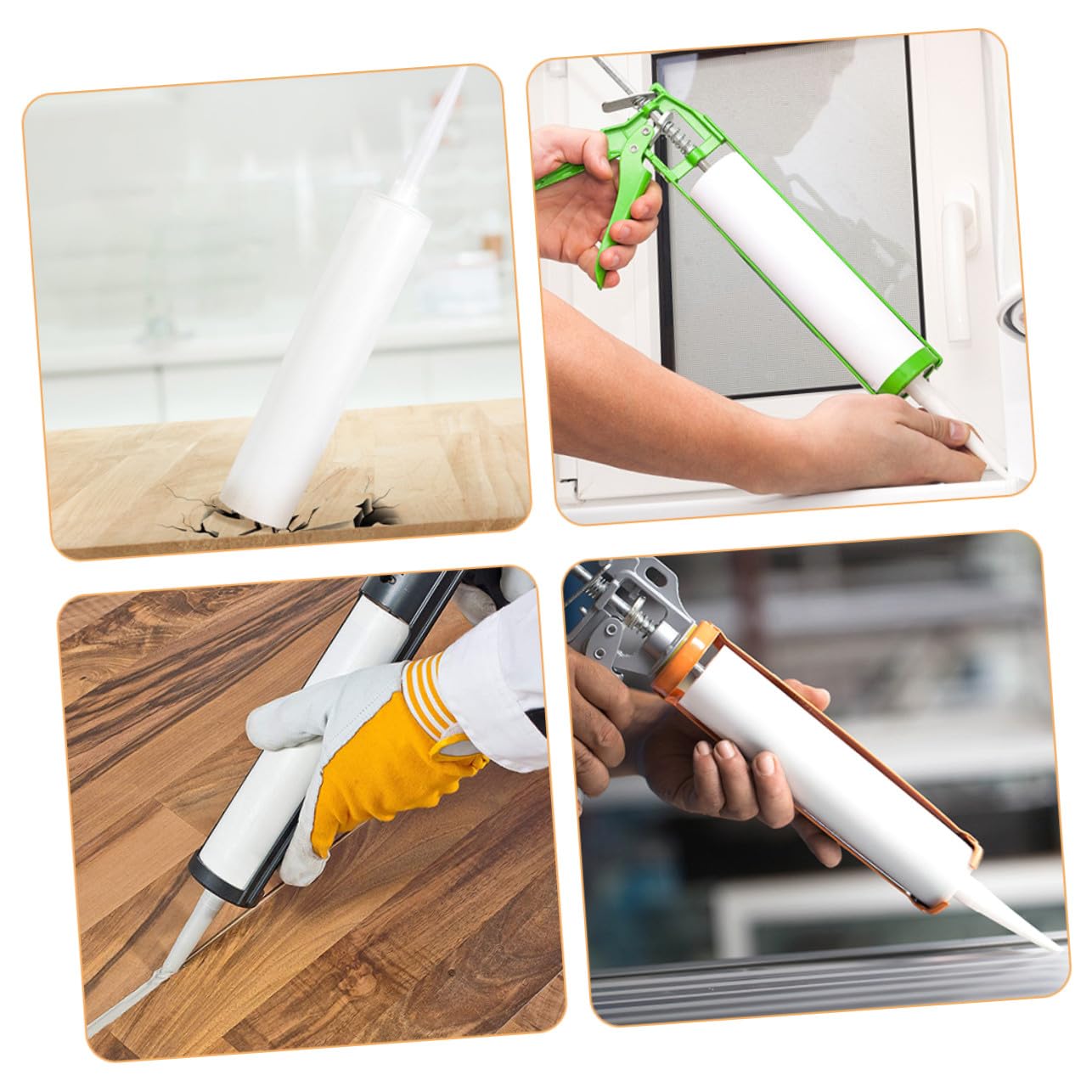 Kisangel 12 Tubos de Calafateo Reutilizables de Gran Capacidad en Color Blanco Diseño Versátil y Material Pe para Uso Doméstico