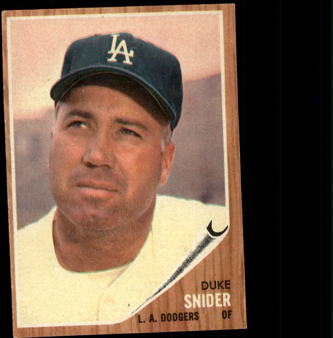 1962 Topps Baseball Series 6#500 Duke Snider Los Angeles Dodgers Set Break 1 (See Scans for Actual Trading Card you will receive)