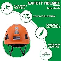 Vista 9 de Hard Hats Construction Safety Helmet Adjustable Vented Work Helmet ANSI Z89.1 Approved OSHA Hard Hat