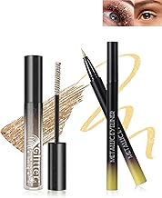 gold glitter mascara and eyeliner set diamond shimmer length volume liquid eyeliner ultra thin metallic waterproof durable eye makeup highly pigmented eye makeup