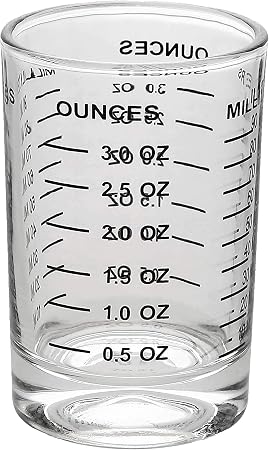 OGGI Measuring Shot Glass with Measuring Lines, 3oz / 90ml