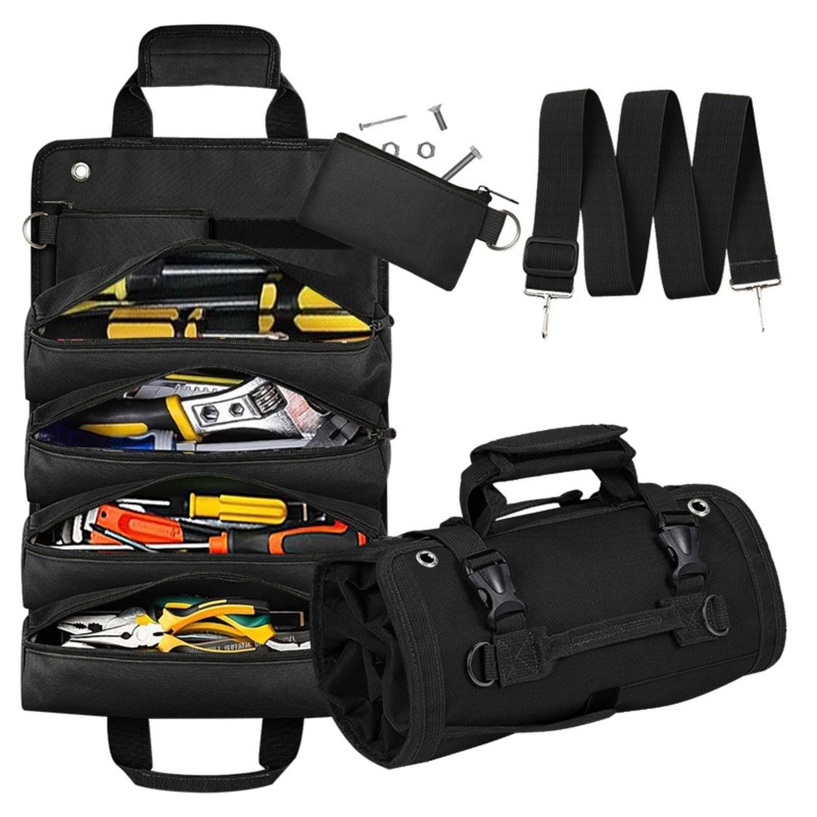 Hardware tool storage roll type electrician bag, car suspension storage bag