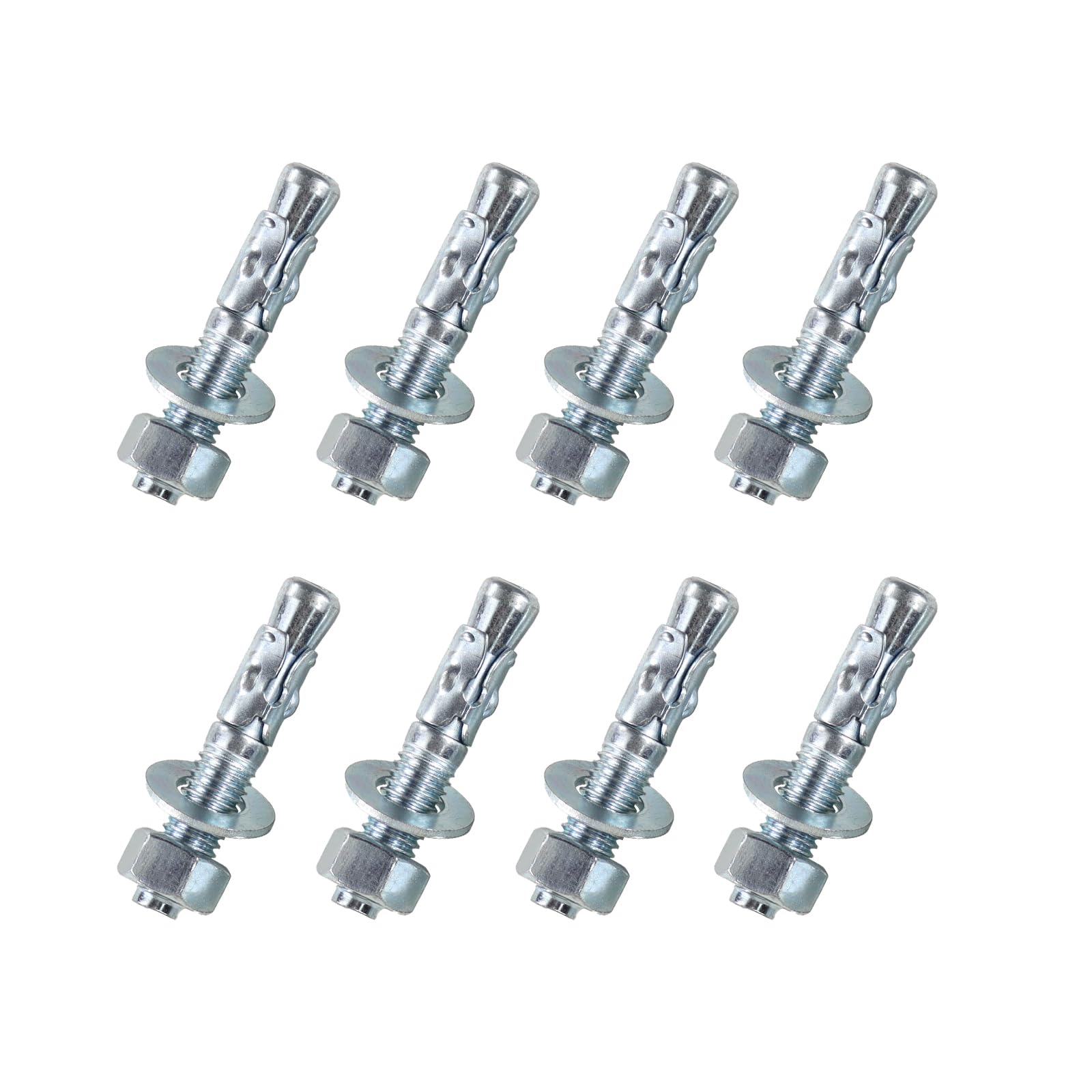 Metalsuberg 1/2" x2-3/4 Wedge Anchors by Zinced of Heavy-Duty Fastener for Cement and Concrete (8pcs Pack)