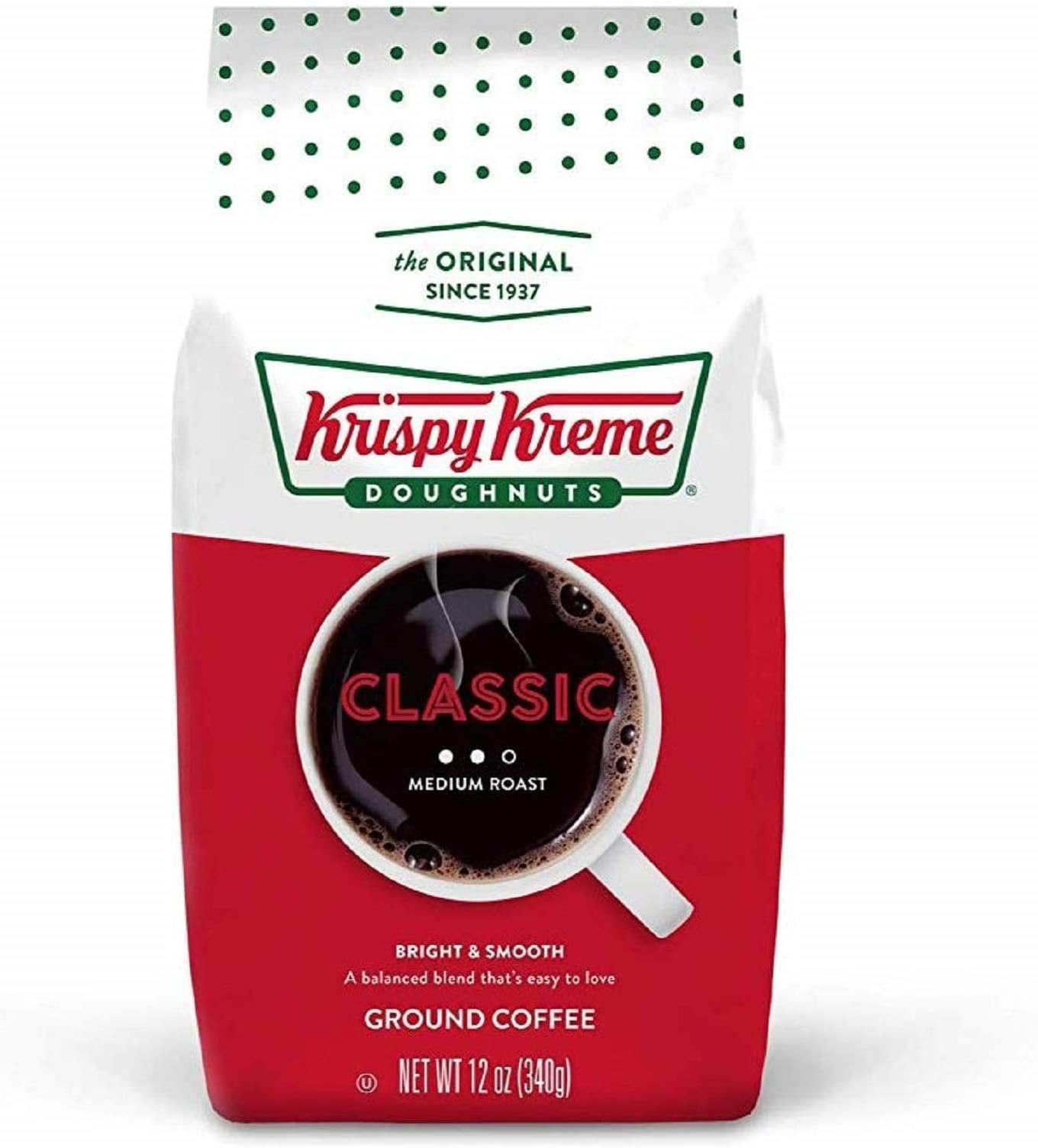 Krispy Kreme Doughnuts Smooth Coffee Ground 12 oz