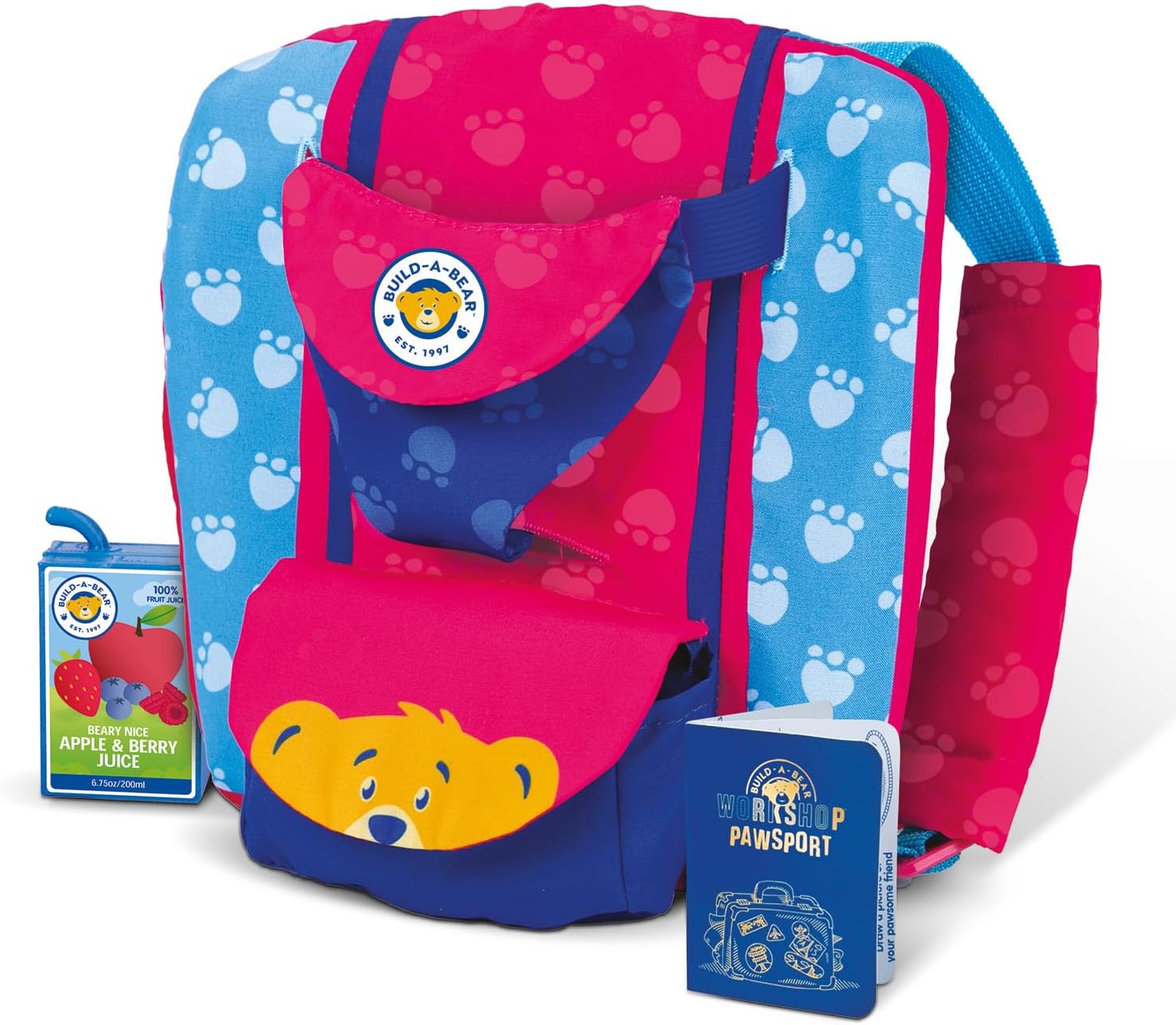 Casdon Build-A-Bear Workshop Pawfect Adventure Toy Bear Carrier | Multi-Way Carrier for Teddies | For Kids Aged 3+ | Includes Bag, Juice Box, Hat & Pawsport | Official Licensed Toy Casdon Build-A-Bear Workshop Pawfect Adventure Toy Bear Carrier | Multi-Way Carrier for Teddies | For Kids Aged 3+ | Includes Bag, Juice Box, Hat & Pawsport | Official Licensed Toy