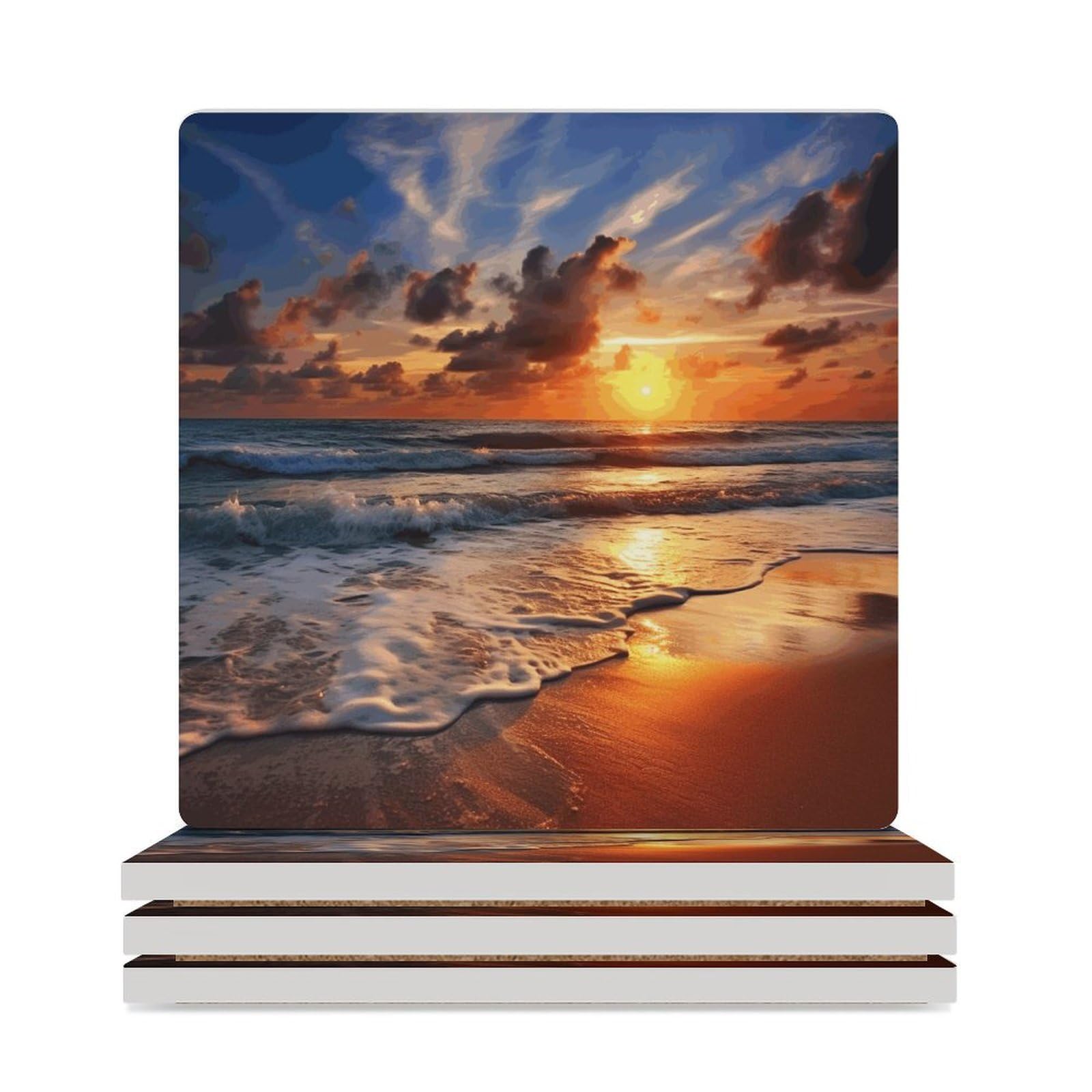 Dessous de verre imprimé lever de soleil table basse salon