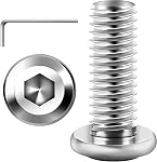 Mywish M6 Bolts x 12/16/20/25/30mm 25Pcs Flat Head Hex Socket Cap Screws Bolts Assortment Kit, 304 Stainless Steel Furniture Bolts, Black Oxide & Hex Spanner