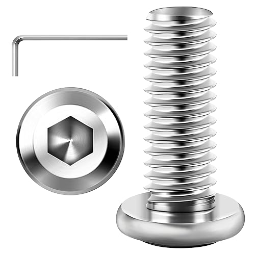 Miniatura 12 de MYWISH M8 x 30mm 20 piezas de tornillos de cabeza hexagonal con casquillo de hexágono, pernos de muebles de acero inoxidable 304 con rosca completa