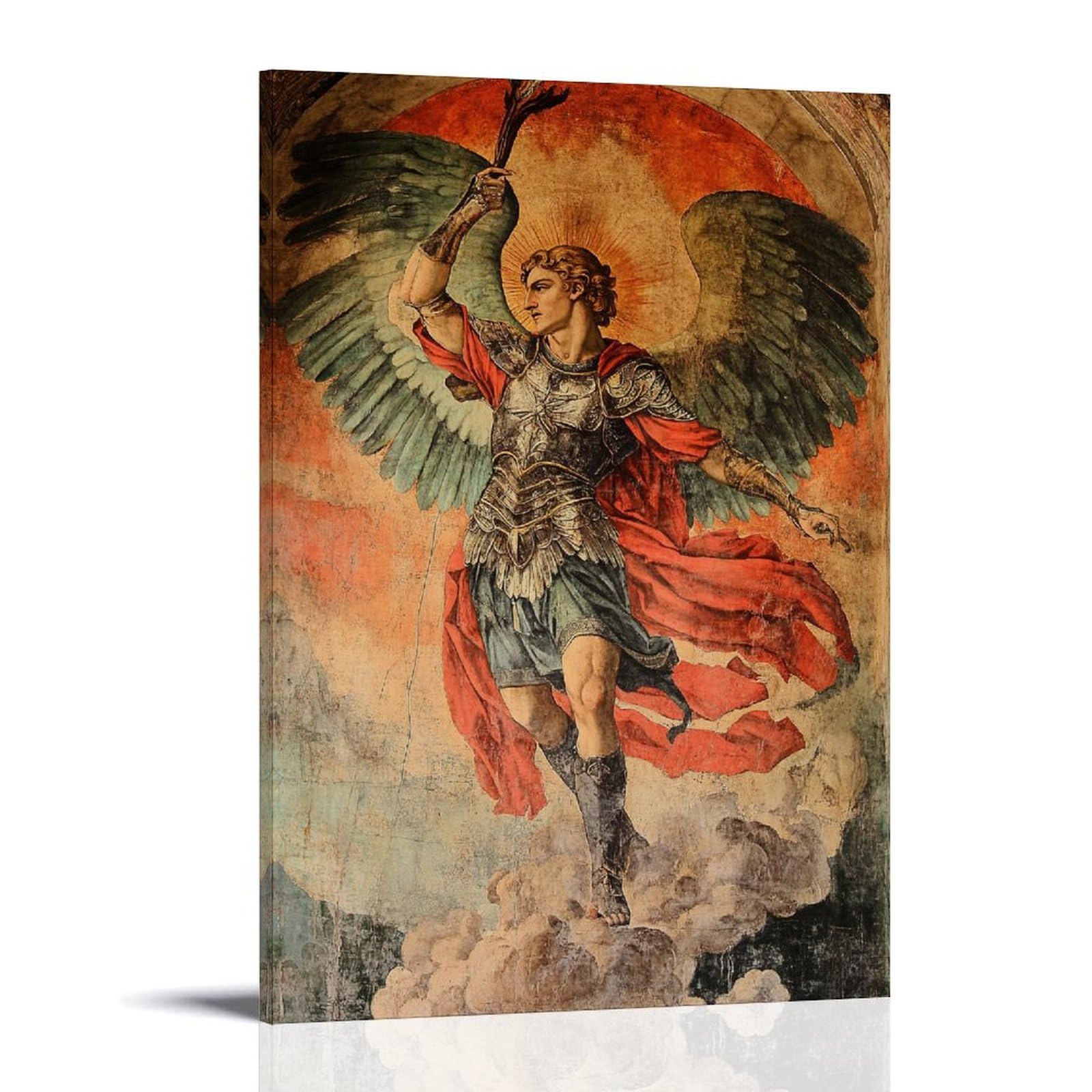 XGKJDS Minimalist Canvas Wall Art Picture Print-Archangel Gabriel Poster, Classic - Styled with Wings And Staff Modern Family Bedroom Decor Frame-style 12x18inch(30x45cm)