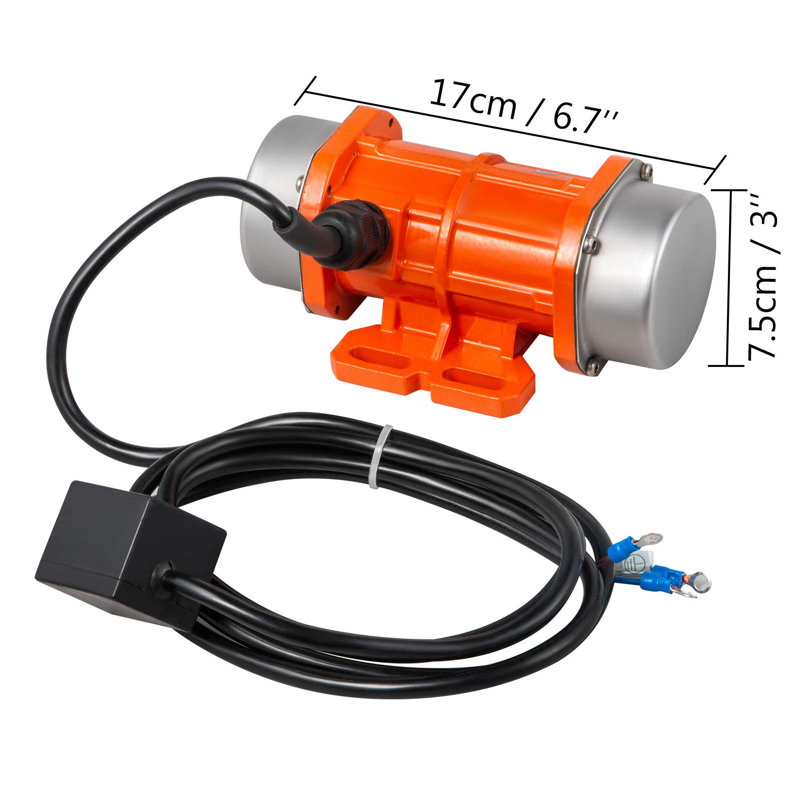 VEVOR Vibratore per Calcestruzzo, Motore a Vibrazione, 220V 50Hz 90W, Motore Monofase, 3000Rpm, Motore Vibrante, Motore Elettrico a Vibrazione per Calcestruzzo, Forza di Eccitazione Regolabile
