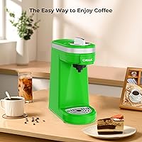Vista 5 de Cafetera individual CHULUX, pequeña cafetera de una taza para cápsulas K pod y café molido, verde