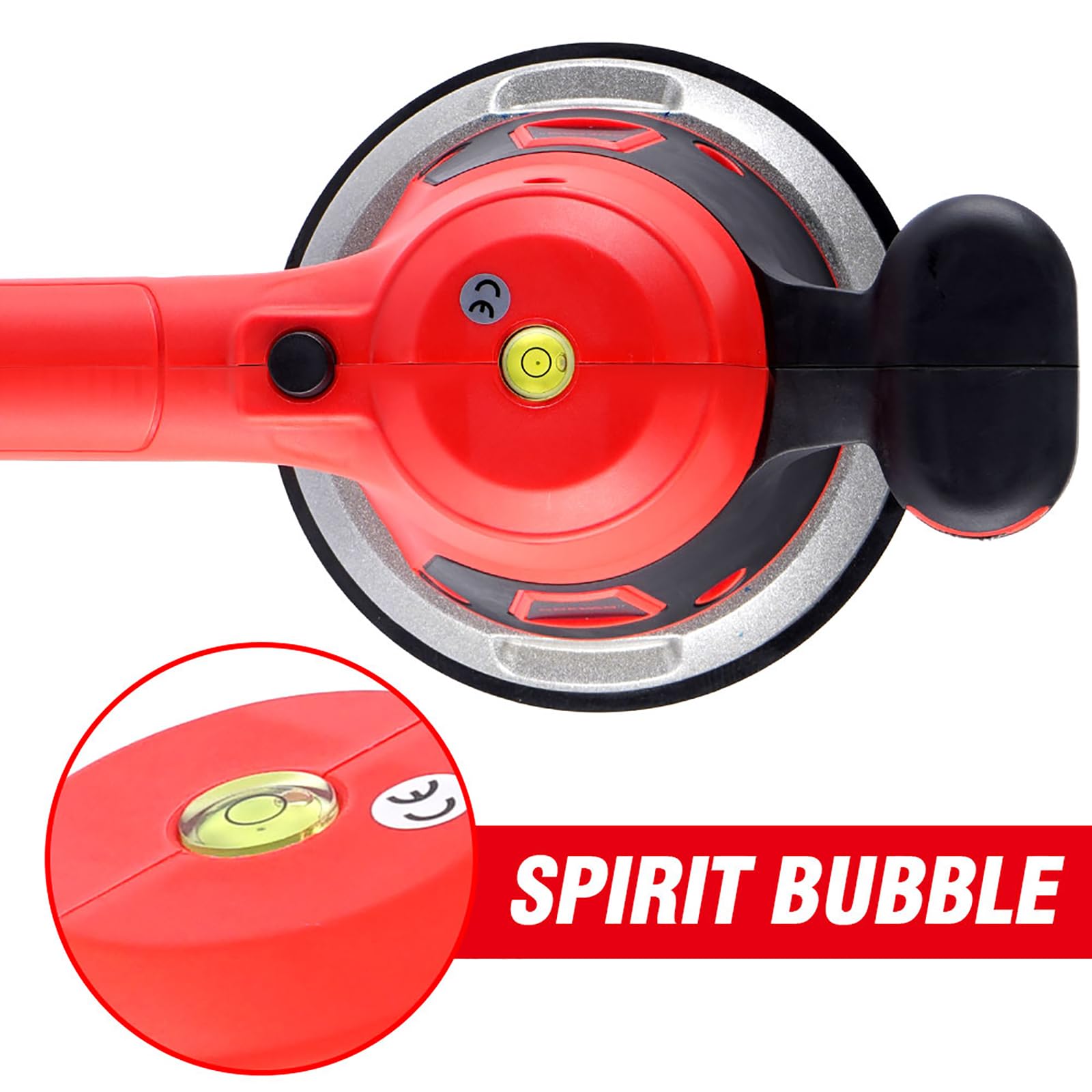 ONEVAN Fliesen Rüttler Akku 200kg, Elektrische Fliesen Vibrationsgerät 145mm Saugnapf 6 Gang Fliesenrüttler Fliesenvibrationsmaschine mit 2 1500mAh Akkus, für 150 x 150 cm Fliesen