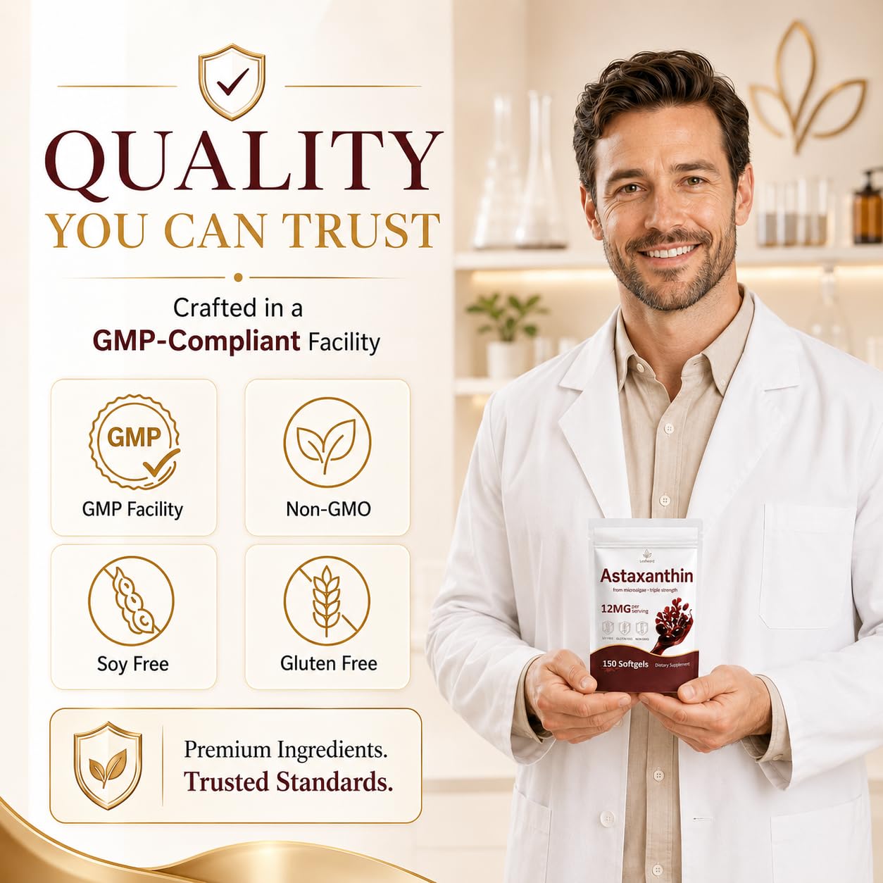 Astaxanthin Supplements 12mg 150 Softgels, Premium Astaxanthin Antioxidant Supplement, Supports Eye, Skin, Joint, Brain, Heart & Immune System Health, Fresh Microalgae Source, Non-GMO & No Gluten — Amazon image 8