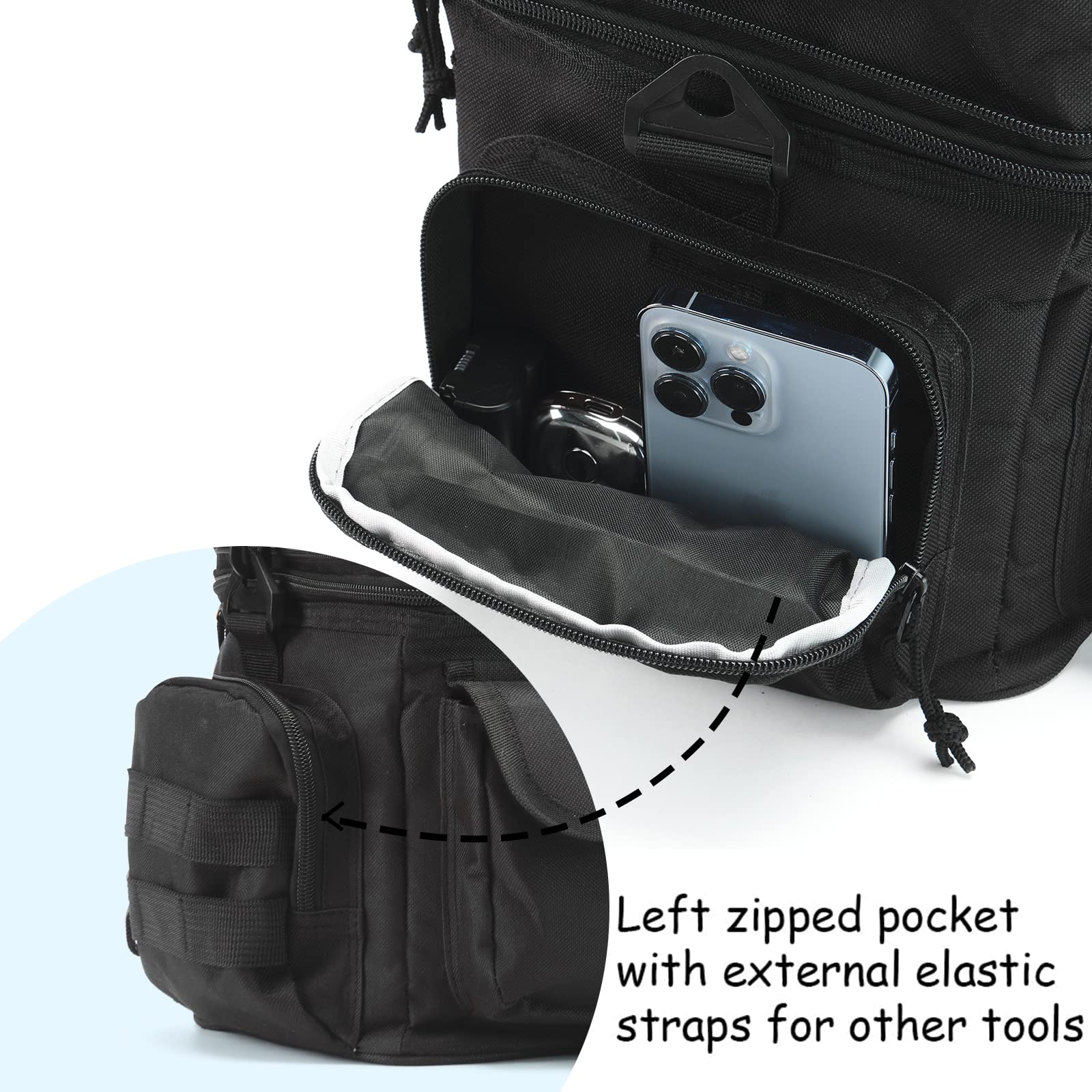 MOV COMPRA Lonchera táctica para hombre, expandible, doble cubierta, aislada, a prueba de fugas, gran capacidad, con bolsa para botella de agua Molle, para adultos, para trabajo, picnic, campamento