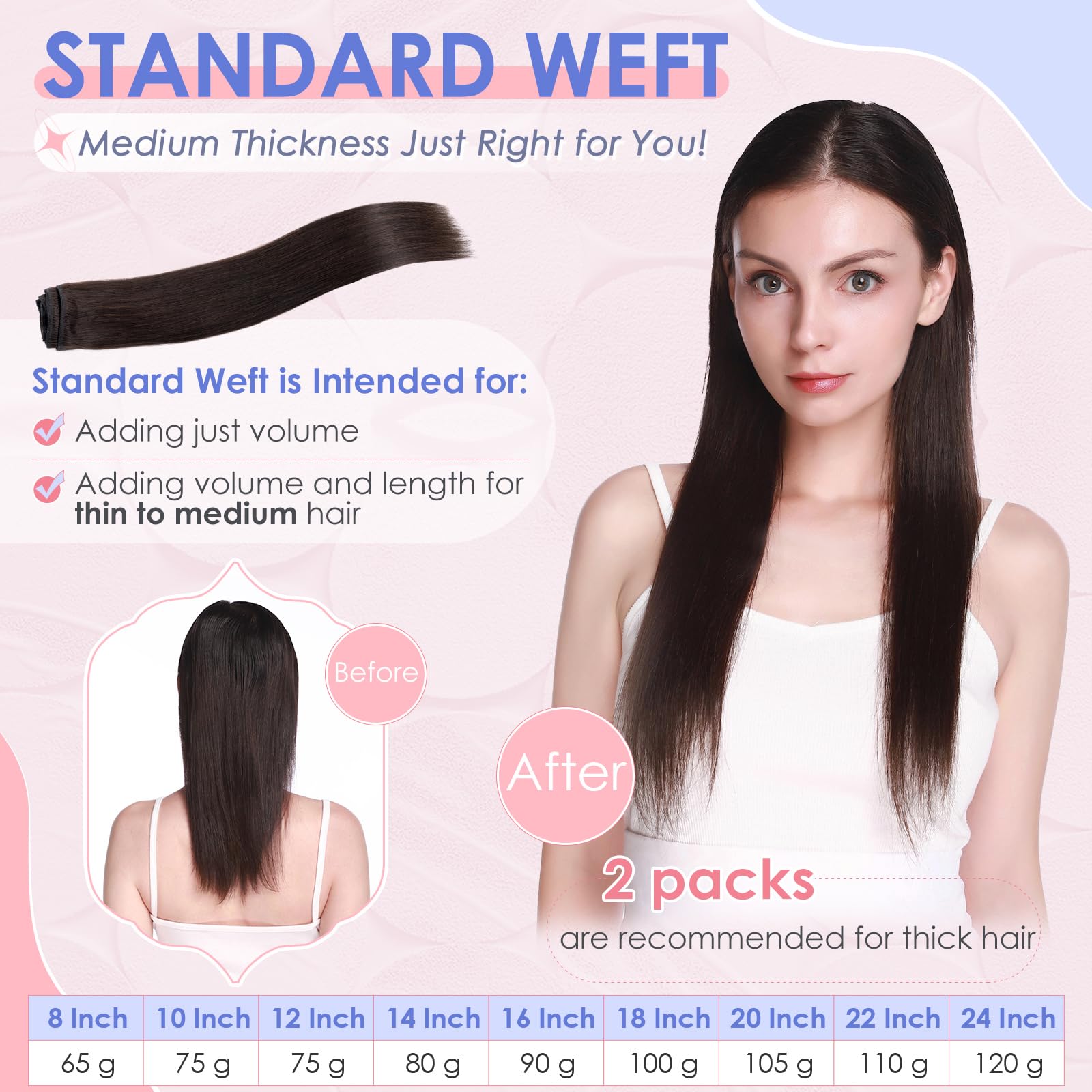 Elailite 10 Inch Clip in Hair Extensions Real Human Hair #2 Dark Brown Remy Natural Hair 8 Pieces Standard Weft Full Head Straight 75 Gram - Image 2