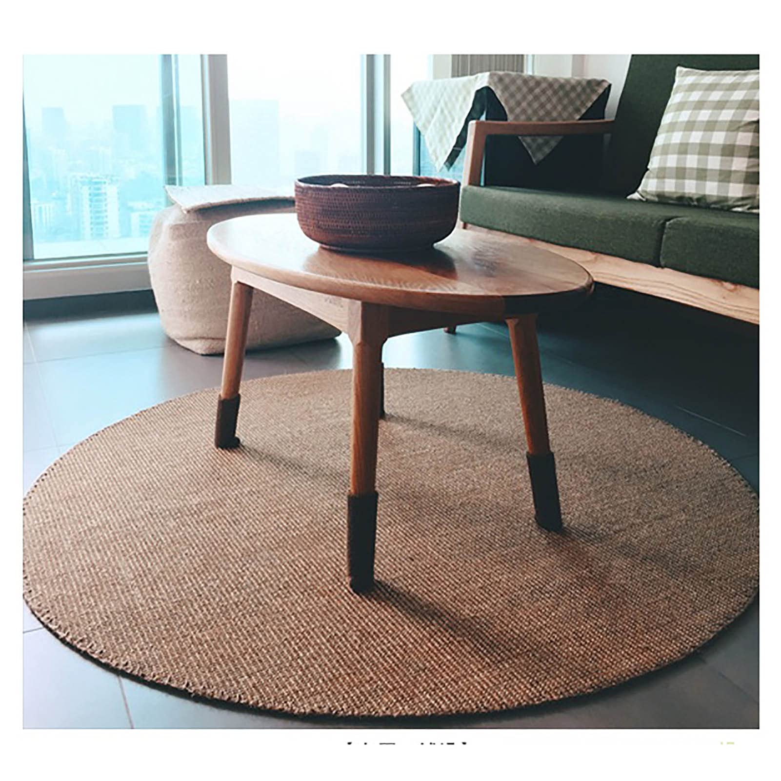 Runder Sisal-Teppich aus Naturfaser, rutschfeste Matte für Katzen, moderner Schlafzimmer-Dekor-Stil, erhältlich in 80/100/120/140 cm Durchmesser, Beige