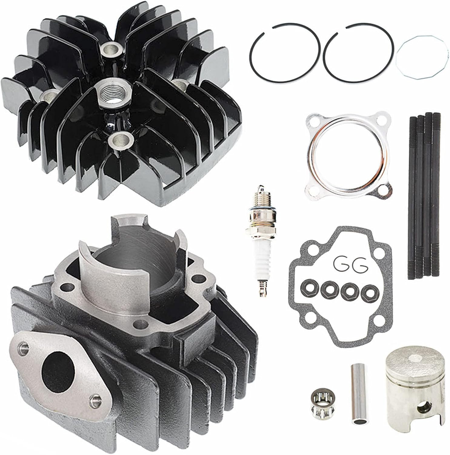 waltyotur 50cc Engine Piston Cylinder Head Top End Kit Replacement for Yamaha PW50 QT50 1979-2017