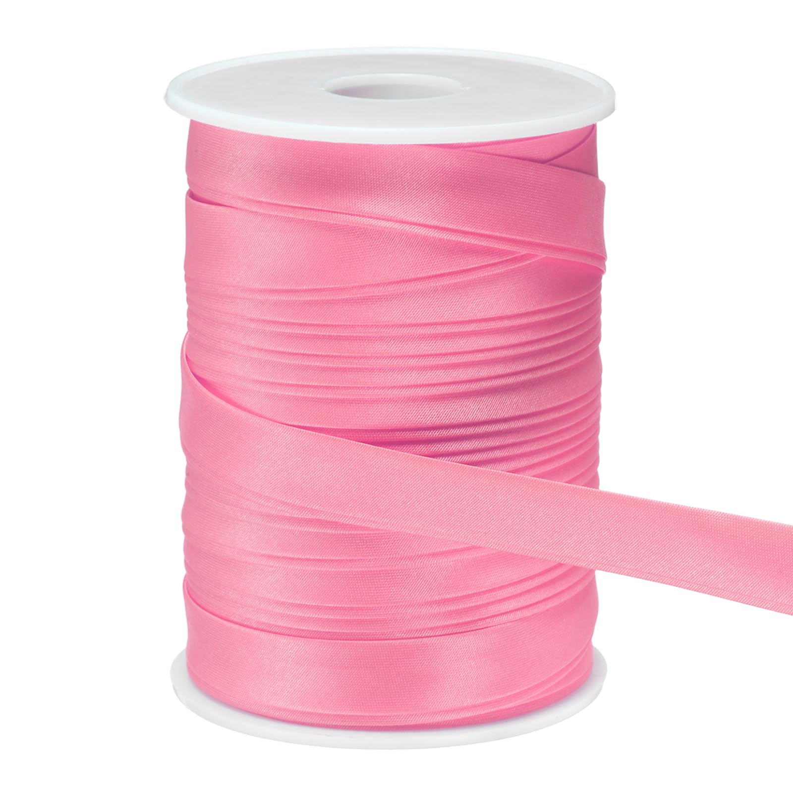 Ruban de biais en satin rose foncé double pli 1,6 cm x 22,9 m pour couture