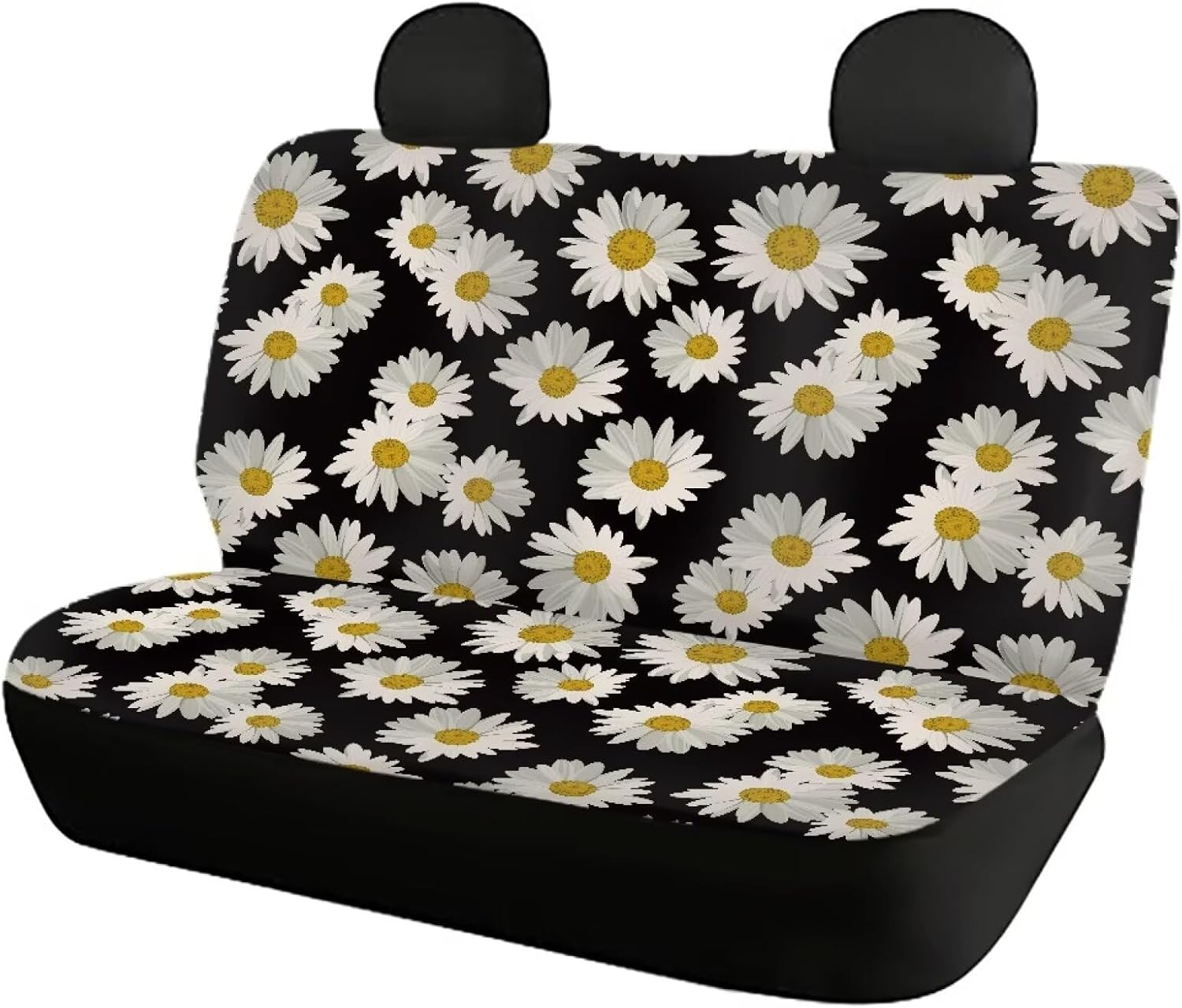 Daisy Flowers Set of 4 Car Seat Cover Stretchy Car Seat Covers Full Set Seat Protectors Universal Front and Bench Seat Covers for Car, Truck, and SUV Decorations