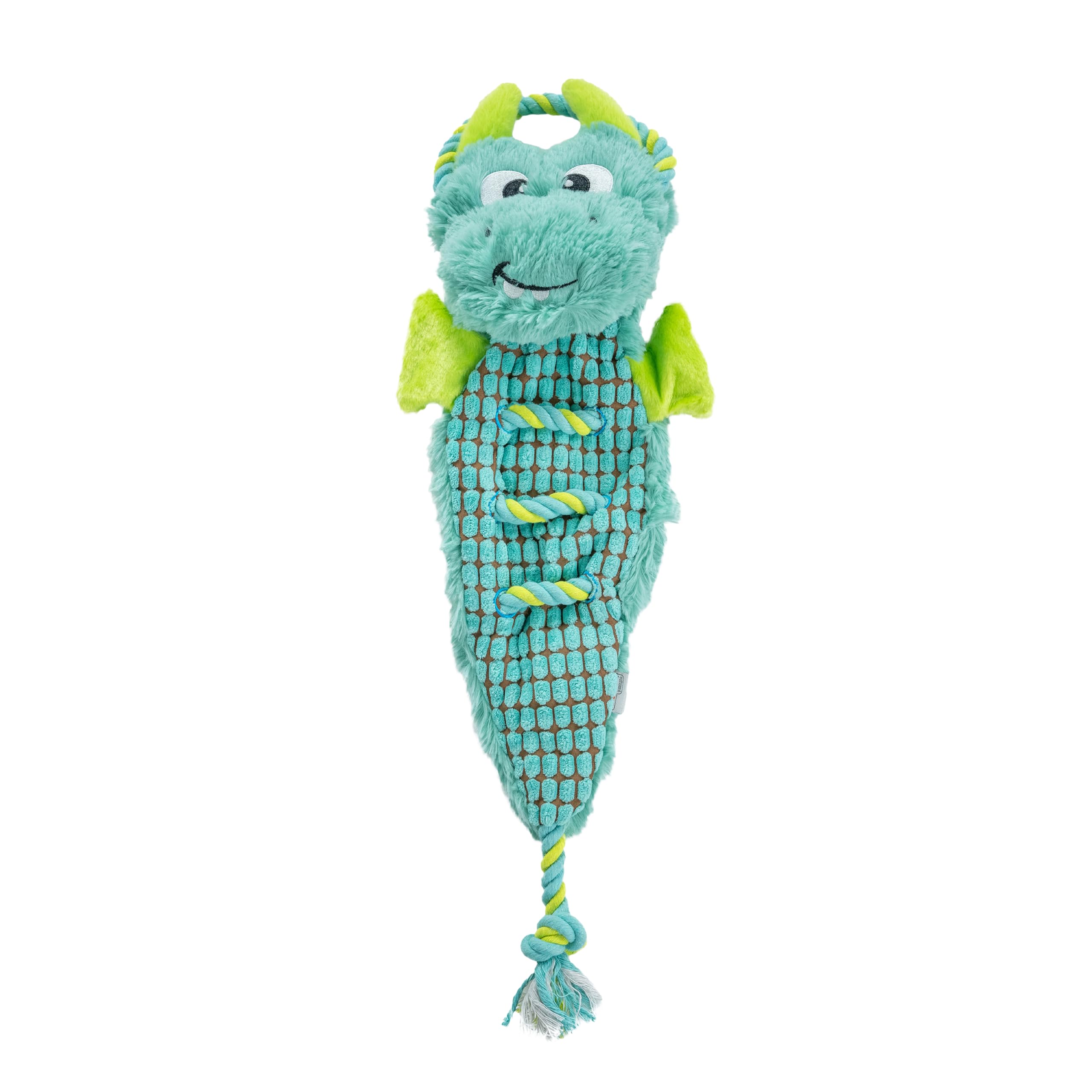 Outward Hound Braidy Budz Blue Llama Dog Toy - Cozy Plush Outside with Twisted Braided Jersey Inside, Small
