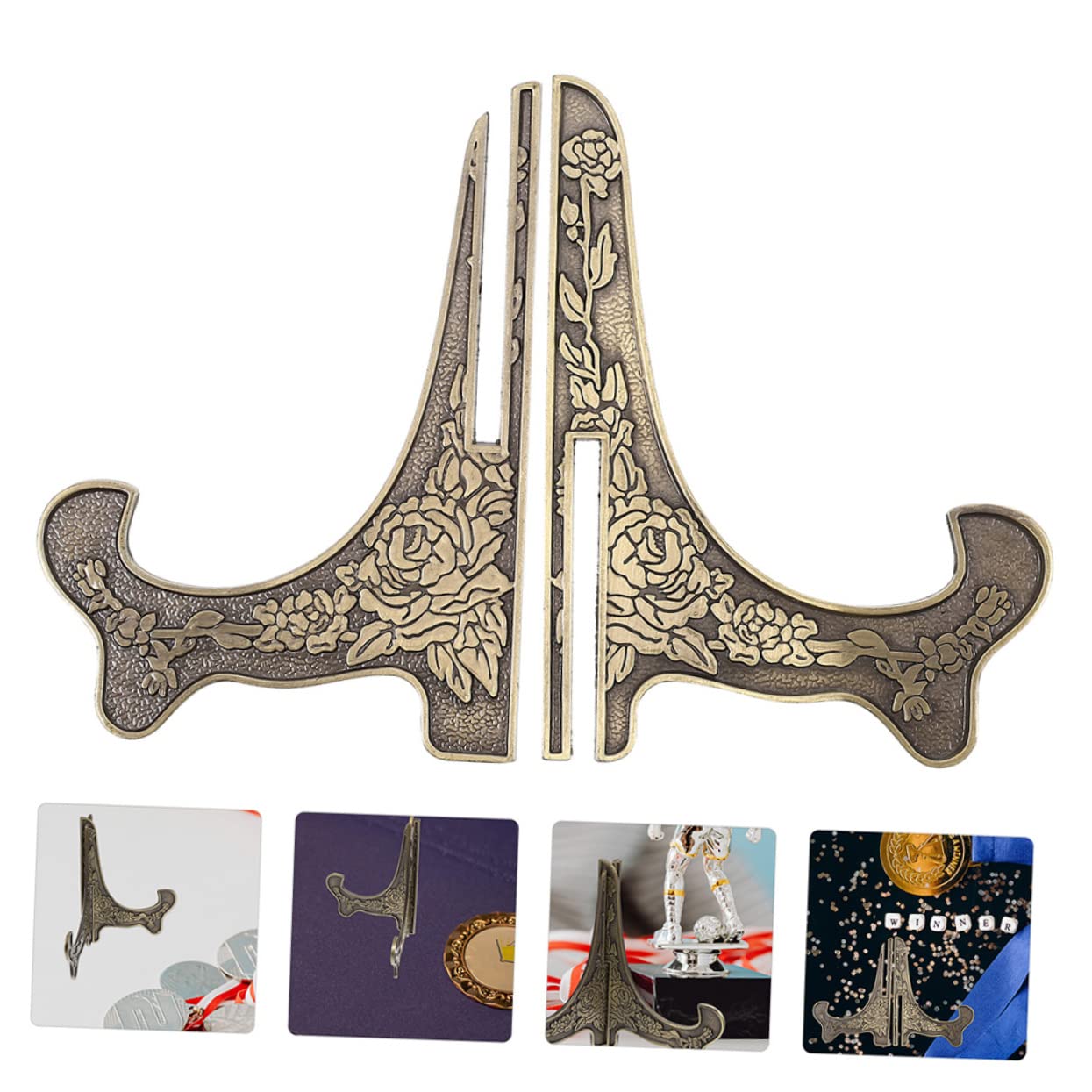 BESPORTBLE 2 Stück Medaillenhalter Bildhalter Ornament-Ausstellungsständer Bilderrahmen-Halter Ständer Praktischer Plattenhalter Laufender Medaillenaufhänger