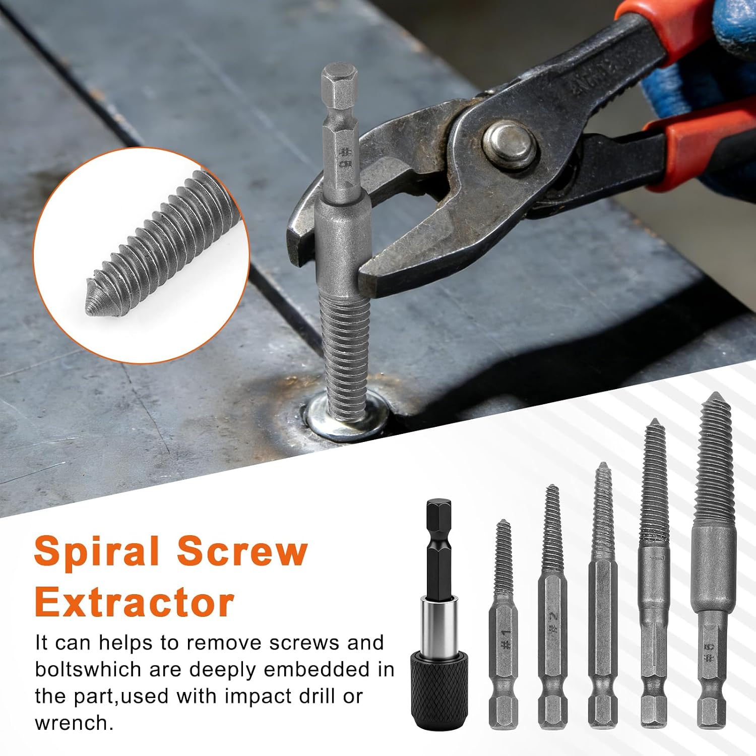 11pcs Stripped Screw Extractor Set and Left Hand Drill Bits - for Easy Out Screw Extractor Set for Removing Broken Bolts, HSS Damaged Screw Extractor Kit with Storage Case Superb