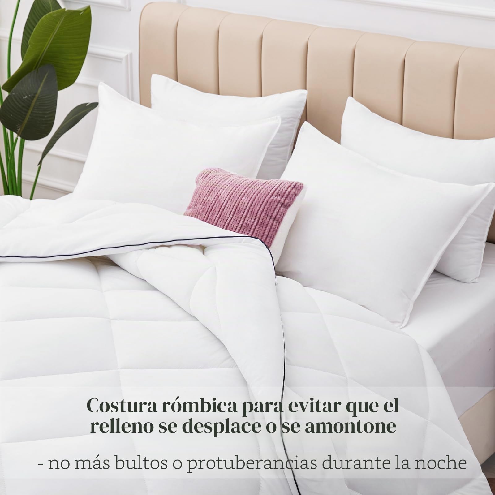Aisbo Edredon Nordico Cama 135/150 Invierno - Relleno Nórdico 220x240 cm de 450gr/m² para Cama 135x190/150x200, Suave y Transpirable