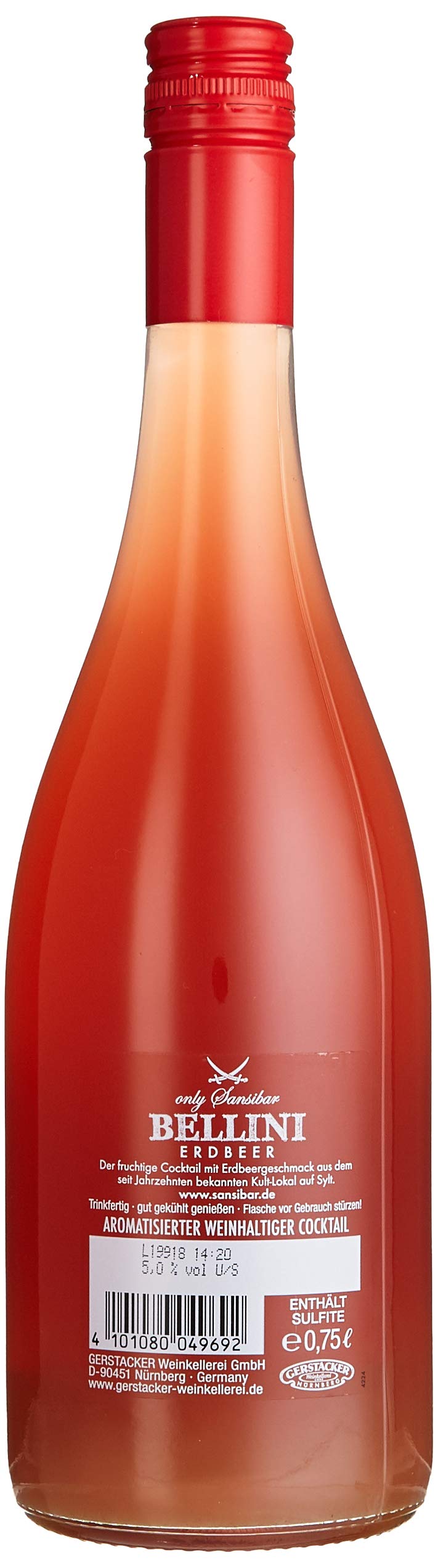 Gerstacker Sansibar Bellini Erdbeer Cocktail (6 x 0.75 l)