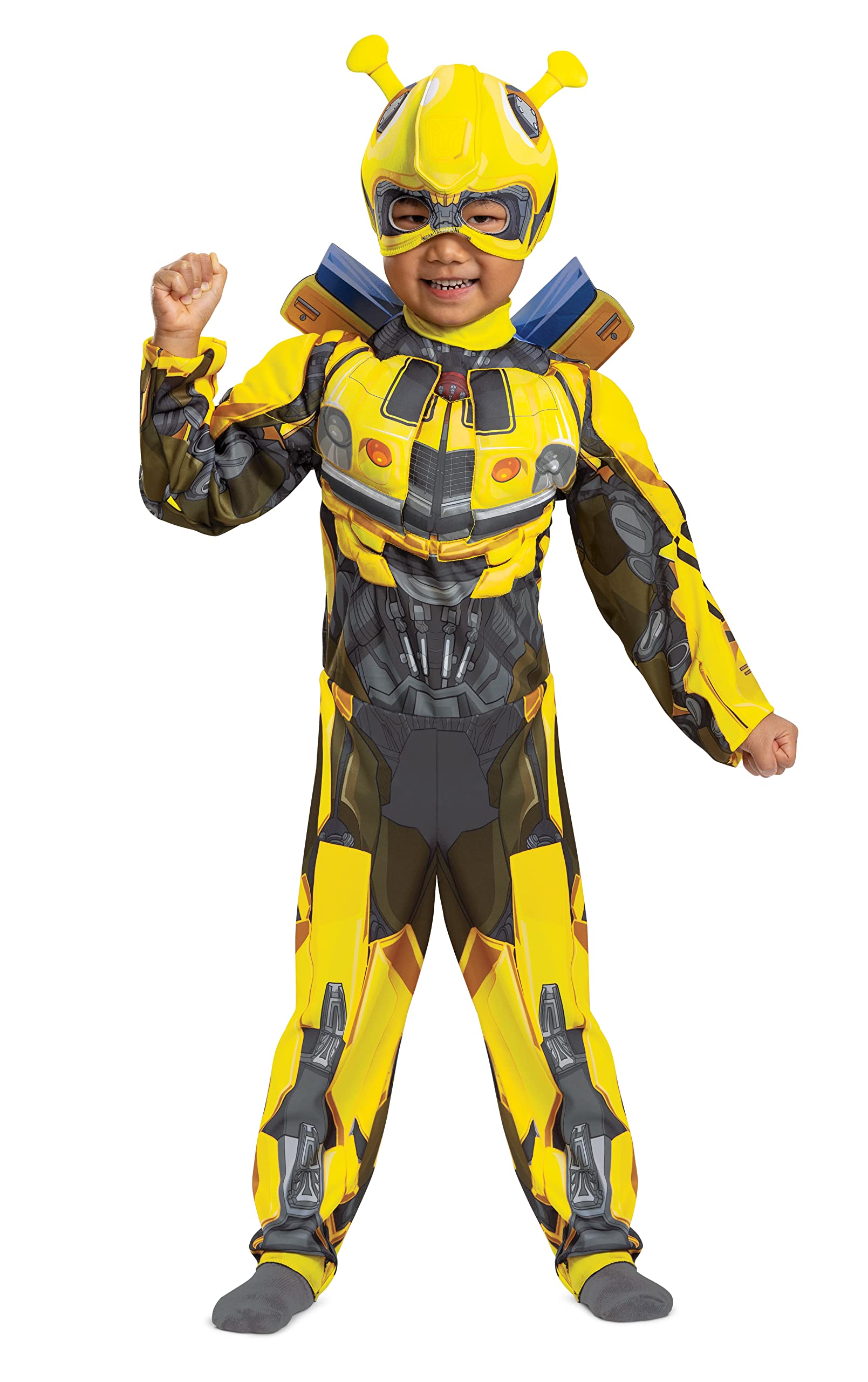 Disguise Bumblebee Toddler Costume, Official Transformers Rise of the Beasts Muscle Padded Costume and Mask trajes para niñosNiños