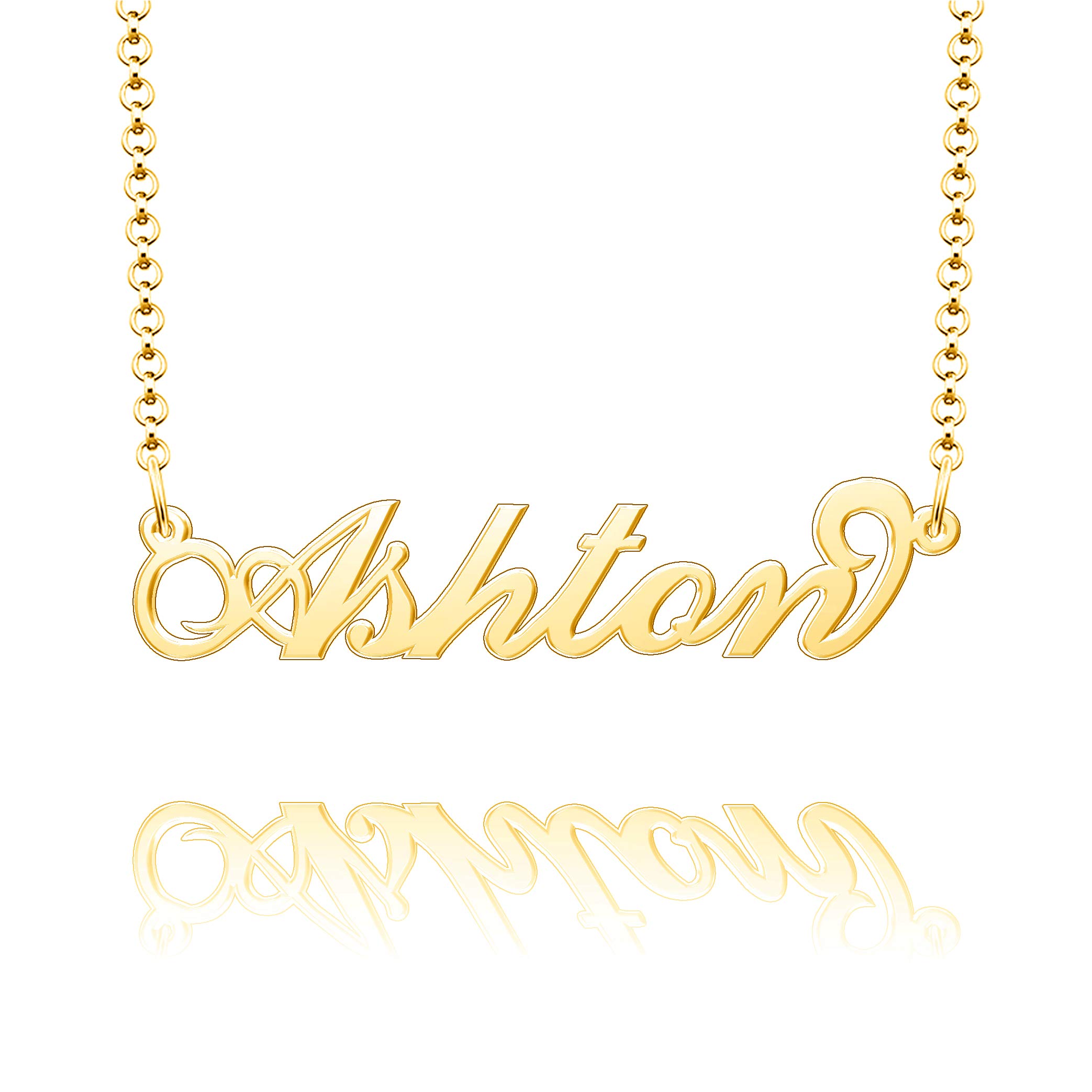 Infinite Memories 925 Sterling Silver Custom Made Pendant Personalized Gold Plated Name Necklace for Mom Women Girls