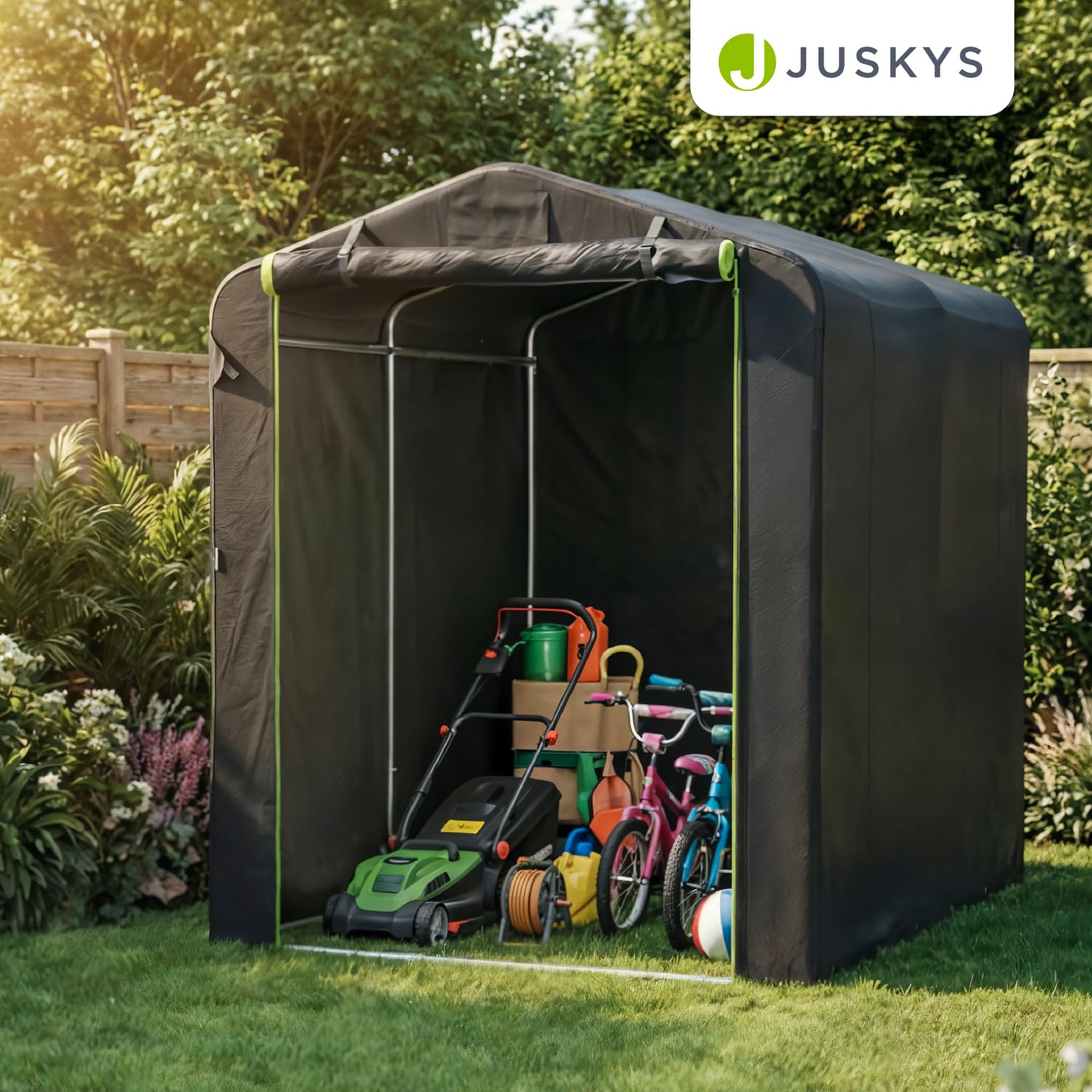 Juskys Gerätezelt S 3,6 m³ Outdoor Unterstand 180x120x165 cm wasserfeste Plane Metallrahmenkonstruktion