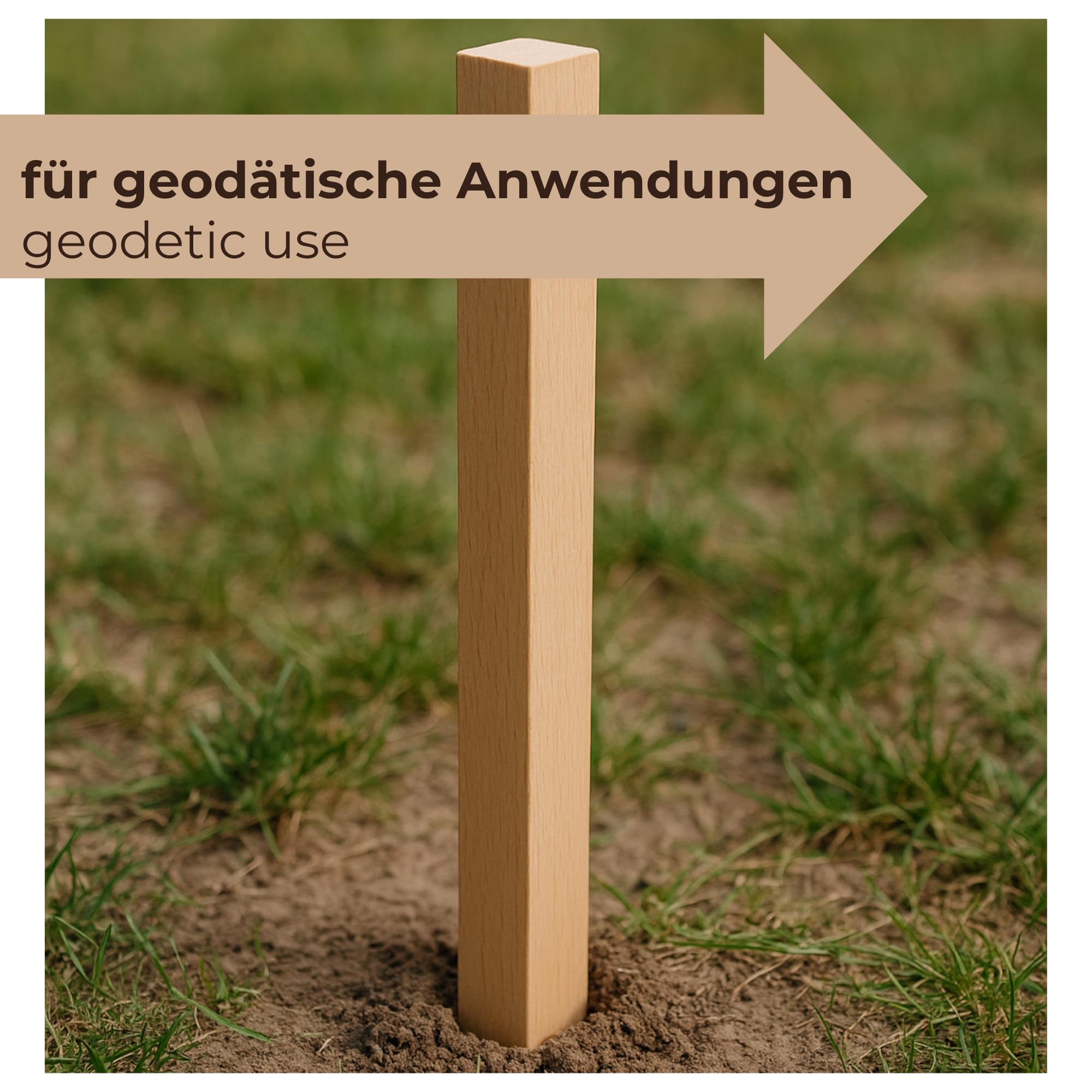 Houten Paaltjes Beuken 2,5x2,5x40 cm - Set van 25 Stuks - Geverfd Rood Uiteinde - Markeerpalen voor Bouw Geodesie Tuin en Boswerk