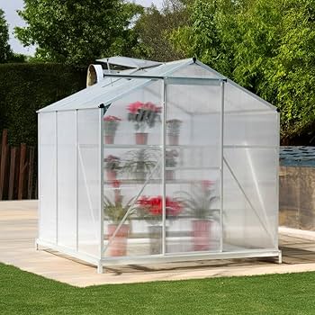 GRESS グリーンハウス 4x6フィート GRESS グリーンハウス 4x6フィート 中空ポリカーボネート アルミ