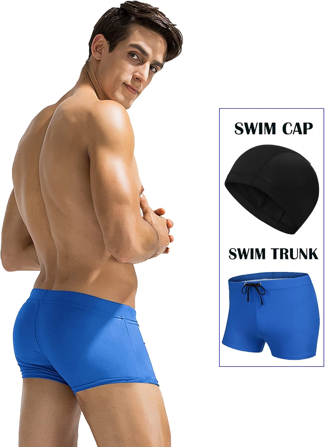 COOFANDY Swim Trunks for Men Sexy Swim Brief Square Leg Swimsuit Swimming Short Bathing Suit with Pocket S-XXL - Image 3