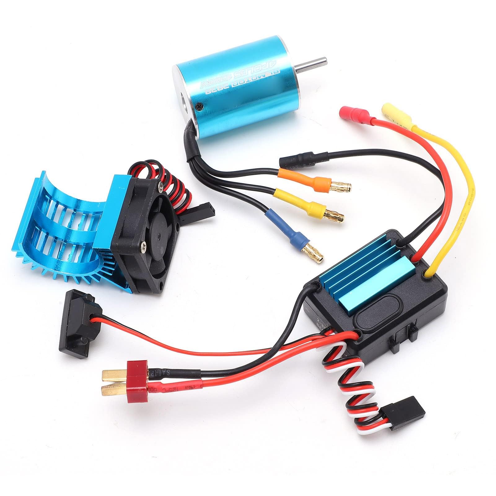 RC Brushless Motor Set 2838 4500KV 4P Sensorless Brushless Motor mit 35A ESC Kühlkörper Combo Set RC -Automodellzubehör