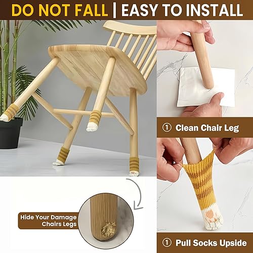 Miniatura 3 de 16 calcetines de silla de gato para protectores de suelo de patas de silla, calcetines para sillas de patas de gato, calcetines de muebles -