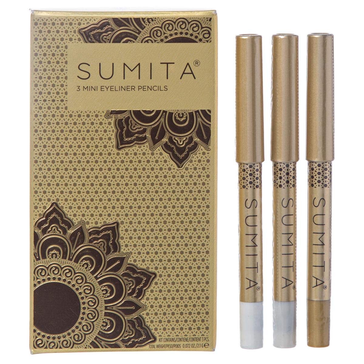 SumitaLights Mini Pencil Eyeliner, Waterproof, Paraben & Cruelty Free, Enriched With Jojoba Seed Oil, A Perfect Daily Eye Wear, 3x.07Z
