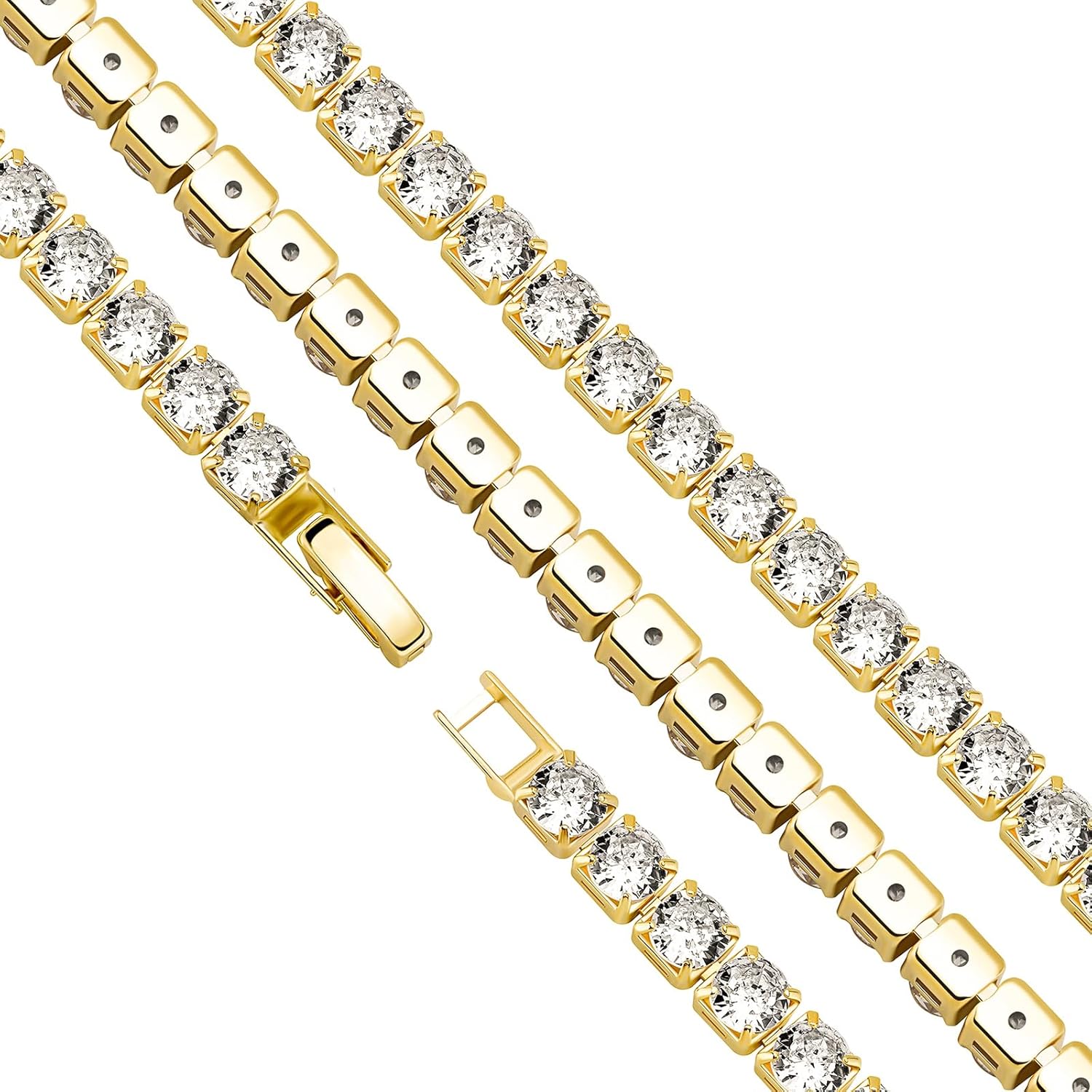 Adjustable Tennis Necklaces for Women Dainty 18K Gold Plated Cubic Zirconia Tennis Chain Sparkly Bling Diamond Necklace Simple Elegant Necklaces for Women - Image 5