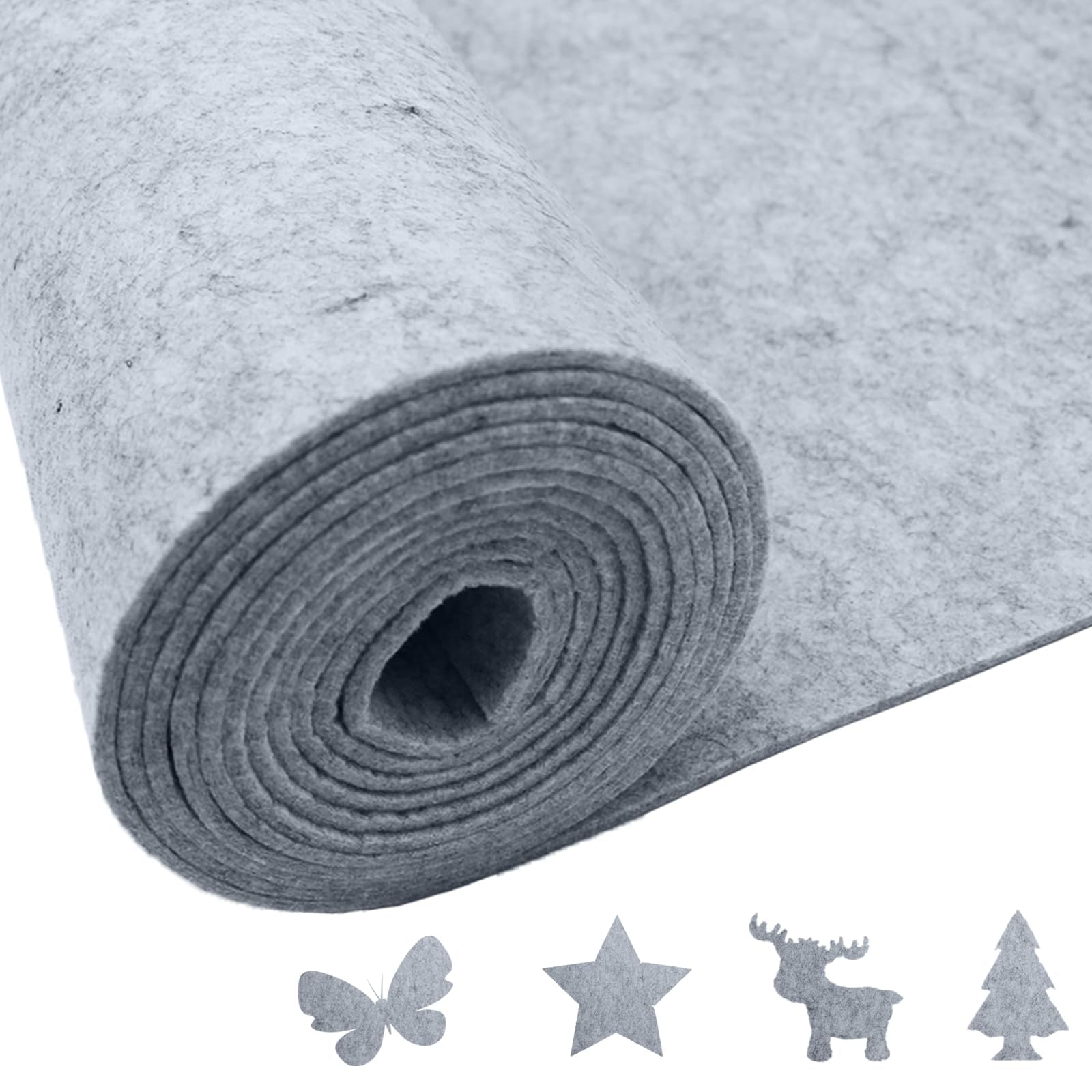 BENECREAT Filzstoff-Rolle 3 M X 40 Cm – Grün, 0,9 Mm Dick Für Basteln, Nähen & Deko